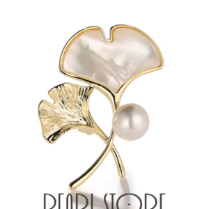 Перламутровая брошь Pearl Ginkgo