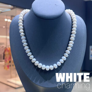 Ожерелье White Charming из белого натурального жемчуга формы Button