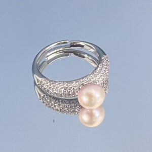 Кольцо Diamond Pearl с алмазной россыпью и лавандовым жемчугом