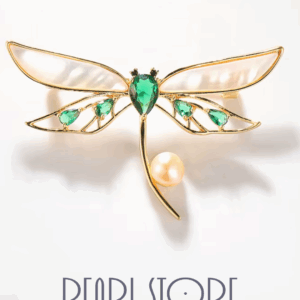 Брошь Pearl Dragonfly с розовой жемчужиной