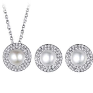 Изящный комплект Pearl Aura с белым жемчугом