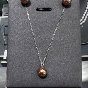Регулируемое ожерелье Solo со съемным подвесом Champagne Gold Shell Pearl 8мм
