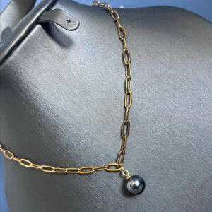 Стильная цепь Shell&Steel Black Pearl