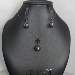 Комплект Pearl Germini из серебристо-серого Shell Pearl 12мм