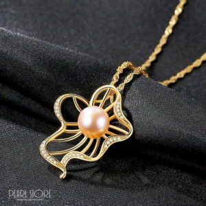 Роскошная подвеска Flowers с розовым жемчугом