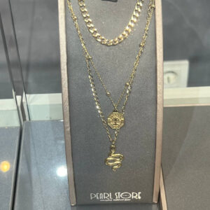 Стальное многорядовое колье змейка