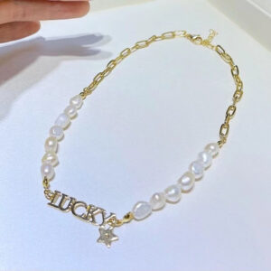 Колье LUCKY с белыми барочными жемчужинами