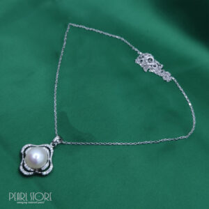 Подвеска из Серебряный гарнитур с белым жемчугом Bianco
