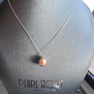 Регулируемое ожерелье Solo со съемным подвесом Champagne Gold Shell Pearl 12 мм